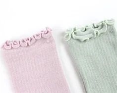 Name It parfait pink/silt green glitter strømper (2-pak)